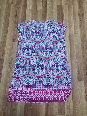 Printed Cap-Sleeve Women’s dress in Pink Multi